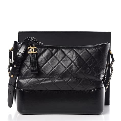 chanel aged calfskin quilted medium gabrielle hobo black|chanel gabrielle hobo black.